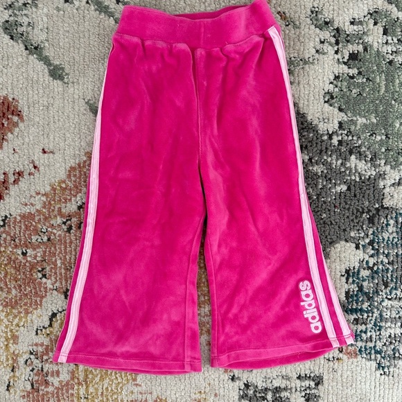 Y2K Adidas Hot Pink White Flare Bottoms 24 Month Girl Baby Toddler Girl EUC - Picture 4 of 8